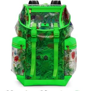 BNWT GUCCI flora vinyl backpack. Rare and never used with all original tags